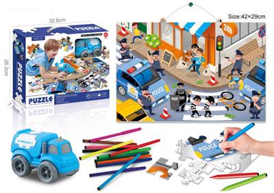 Police Puzzle Painted Police