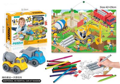 Engineering puzzle painting truck