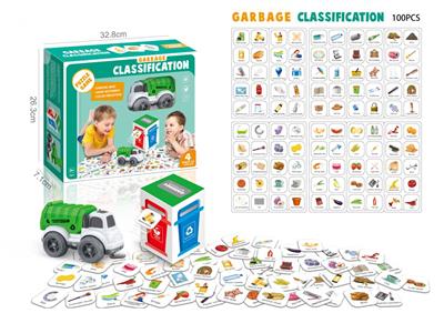 Garbage sorting card + car