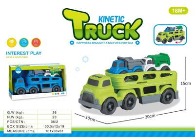 Sliding cartoon tractor transport vehicle (with 2 sliding cartoon cars)