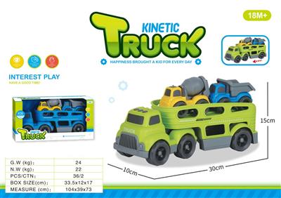 Sliding cartoon tractor transport vehicle (with 2 sliding cartoon cars)