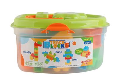 34pcs five-pointed star bucket building blocks
