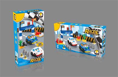 38PCS color box building blocks racing class self-assembly