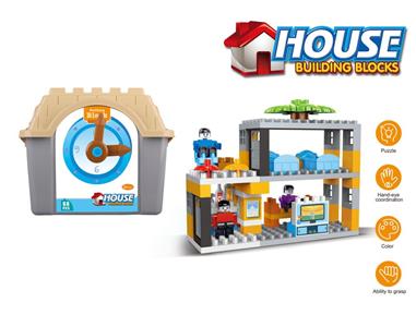 66pcs house-type barrel self-assembled building blocks