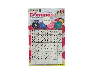 Domino cards with 16 chips