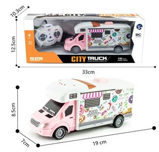 1:32四通灯光雪糕房车
