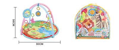 婴儿健身毯圆形音乐+镜子+5只吊件