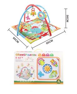 婴儿健身毯正方形音乐+镜子+5只吊件