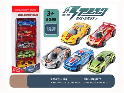 1:50 alloy pull-back racing car (5 packs)
