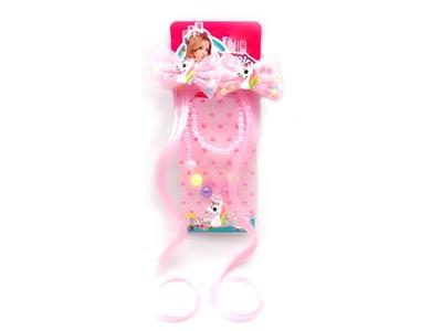 Girl jewelry-unicorn wig clip, necklace