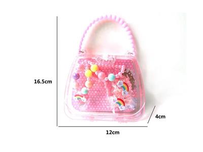 Girls' jewelry-Rainbow portable box jewelry set