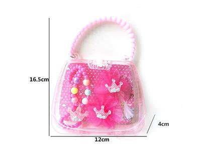 Girls jewelry-crown portable box jewelry set