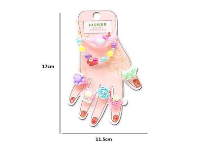 Girls jewelry-bracelet ring set