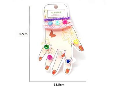 Girls jewelry-bracelet ring set