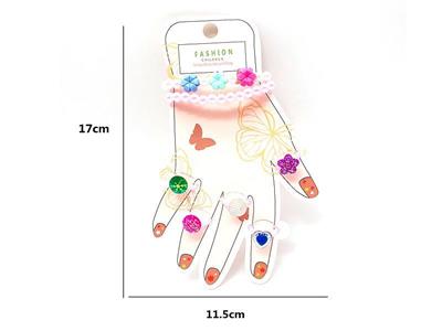 Girls jewelry-bracelet ring set
