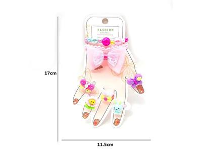 Girls jewelry-bracelet ring set