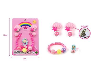 Girls jewelry-mermaid ear clip, bracelet set