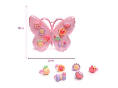 Girls jewelry-butterfly cartoon ring box