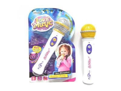 Amplification light music microphone (with amplification, melody and lighting functions)