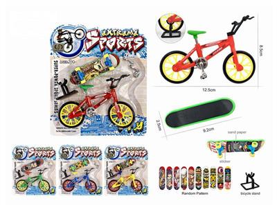 Finger bike with finger skateboard