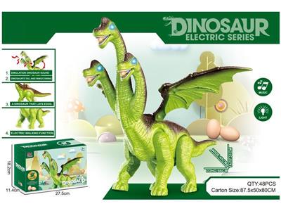 Electric Brachiosaurus with three eggs