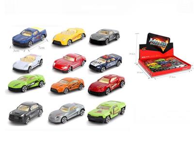 1:64 display box sliding alloy car (12 pcs)