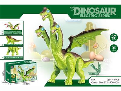 Electric Brachiosaurus with three eggs