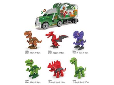Trailer car bottom + random disassembly and assembly of dinosaurs