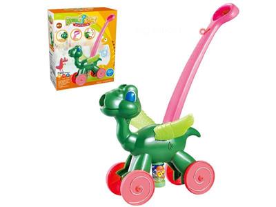 Hand-push electric dinosaur bubble car