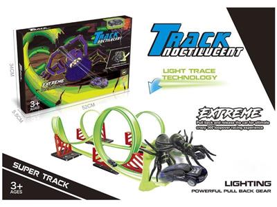 Luminous track /1 car with lights.