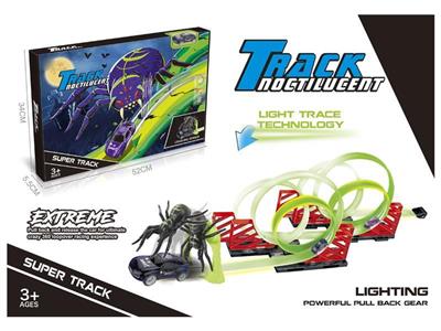 Luminous track /1 car with lights.