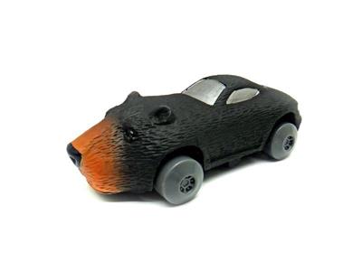 Inertia/pull back animal sports car-black bear.