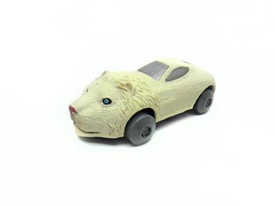 Inertia/Pull-back Animal Sports Car-White Lion.