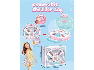 Cosmetic messenger bag with light