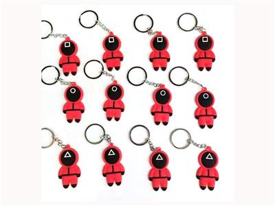 Squid game soft rubber keychain