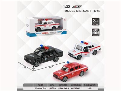 1:32 simulation pull back alloy car two-door Lada sedan police car