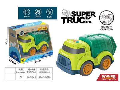卡通滑行工程车带灯光音乐(环卫车)