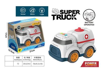 卡通滑行工程车带灯光音乐(医务车)