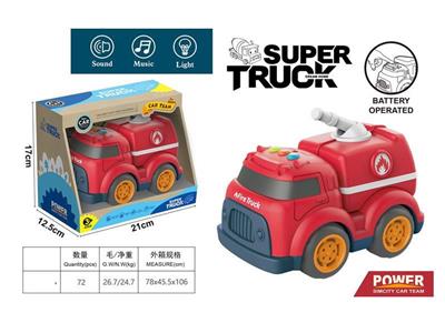 卡通滑行工程车带灯光音乐(消防车)