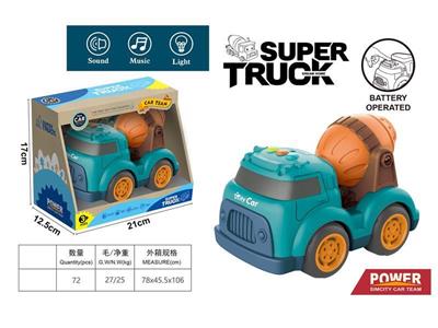 卡通滑行工程车带灯光音乐(搅拌车)