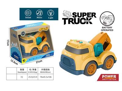 卡通滑行工程车带灯光音乐(挖掘机)
