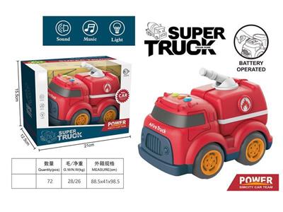 卡通滑行工程车带灯光音乐(消防车)