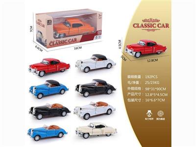 1:36 alloy pull-back simulation classic car, Cadillac, Mercedes-Benz (double doors)