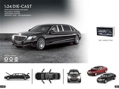 Mercedes-Benz extended 6-seat Maibakh 1:24 alloy car model