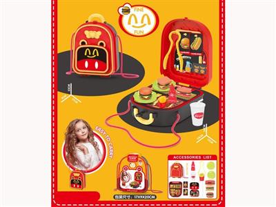 单肩包汉堡店主题+售卖台过家家,15pcs