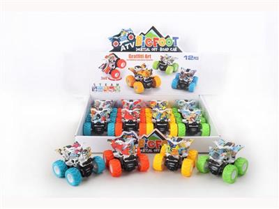 Beach Motorcycle Dual Inertia 4WD (Blue/Yellow/Red/Green, 12pcs/Display Box)