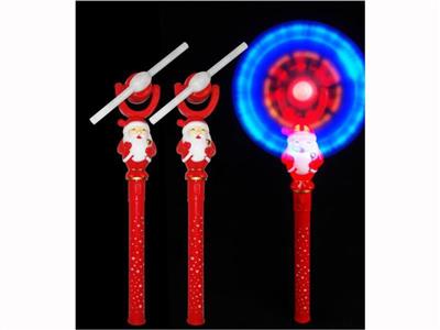 Santa Claus 6 Lights Pinwheel With Christmas Song Red