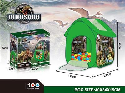 Simulation dinosaur house toy tent with 100 balls