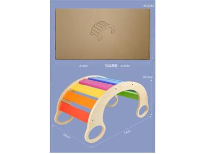 Wooden rainbow rocking chair
