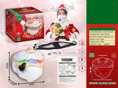 Santa Claus mask with light voice changing mouth interaction